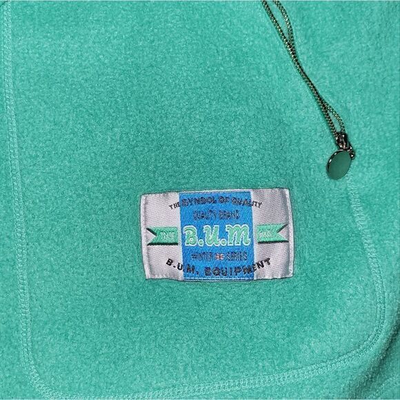 90s Vintage BUM Equipment Pullover Fleece Hoodie size Large - Picture 3 of 8